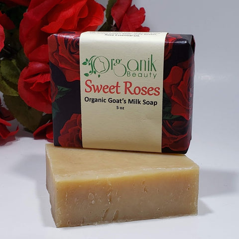 Sweet Roses Cold-Process Goat's Milk Soap 5 oz - Organik Beauty